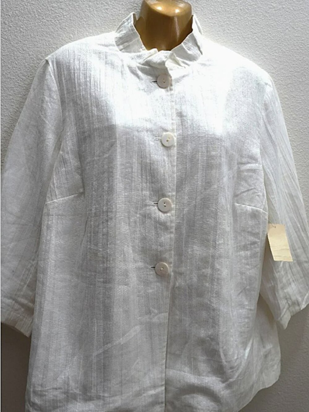NWT Coldwater Creek White Zen Crinkled Linen Jacket size 18